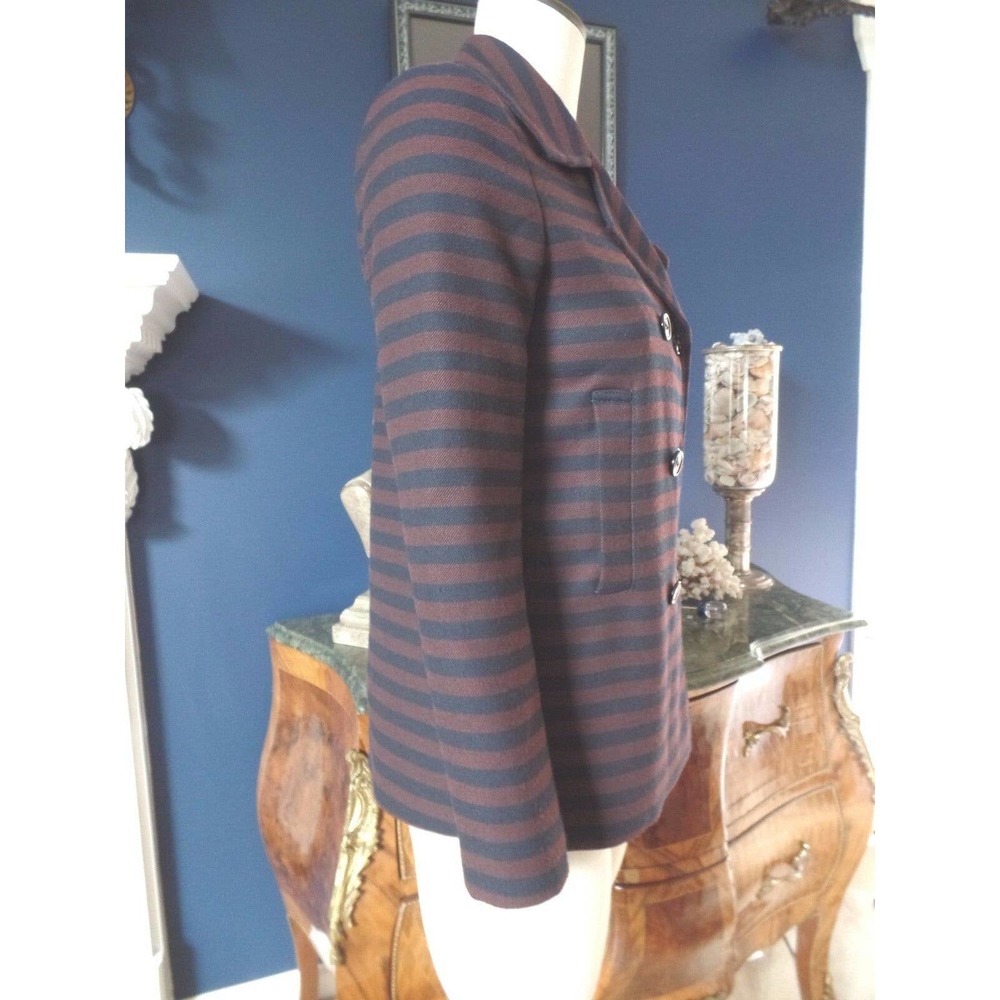 Zara Basic Stripe Double Breasted Jacket Blazer - image 3